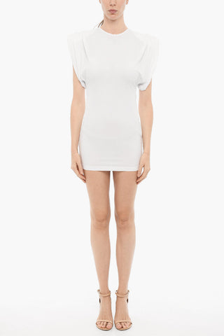 Mini Sheath Dress in Solid Color with Padded Straps
