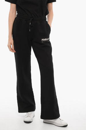 Pantaloni in Felpa a Tinta Unita con Logo Stampato