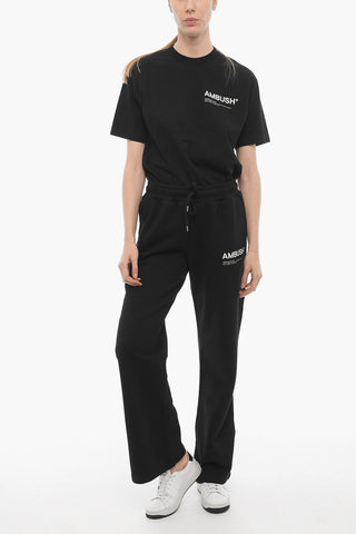 Pantaloni in Felpa a Tinta Unita con Logo Stampato