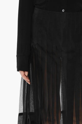 Pleated Semi-Sheer Silk TUDI Skirt