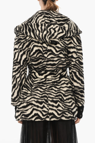 Animal Motif Coat with Belt