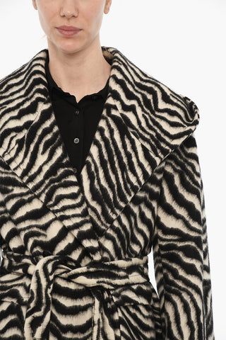 Animal Motif Coat with Belt