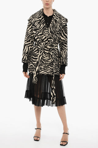 Animal Motif Coat with Belt