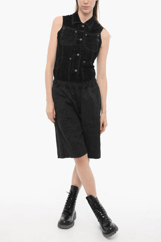 Solid-Color Shorts with Embossed Monogram