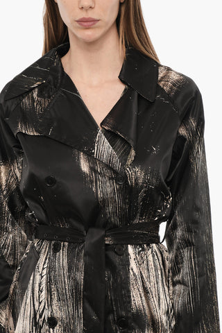 Nylon Double Breasted Trench With Belt
