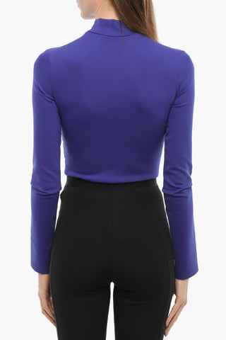 Stretch Fabric Bodysuit with Embossed Logo
