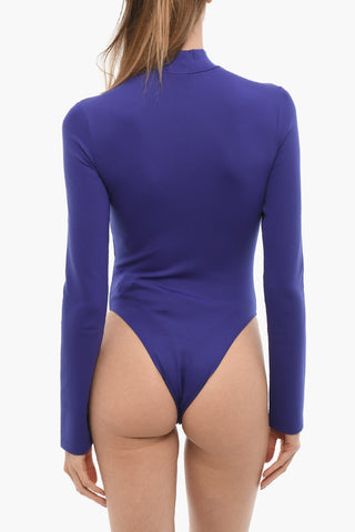 Stretch Fabric Bodysuit with Embossed Logo