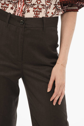 Pantaloni MINA in Tinta Unita ad Orlo con Risvolto