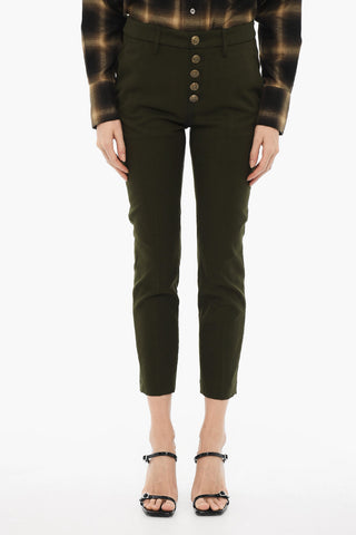 Twill CARMEN Pants with Golden Buttons