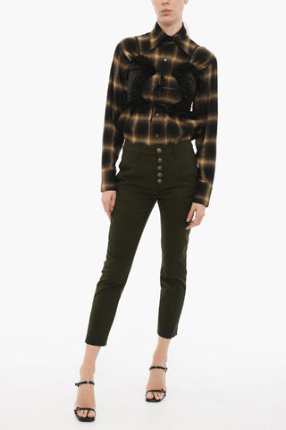 Twill CARMEN Pants with Golden Buttons