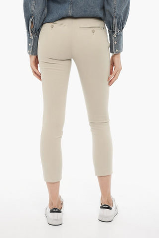 Cotton Twill Pants with Ornamental Buttons