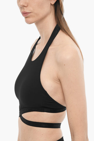 Top Crop a Costine con Vita Incrociata
