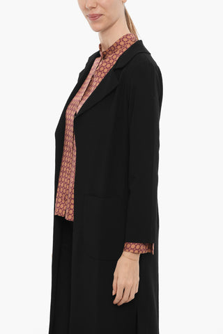 Blazer Lunga a Tinta Unita con Tache a Toppa