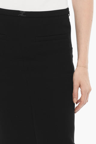 Solid Color JUTE Maxi Skirt with Double Split