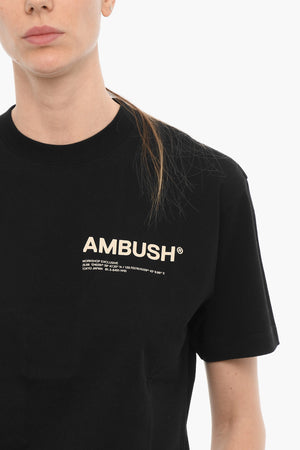 Solid-Color Crew Neck T-Shirt with Contrast Logo