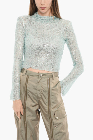 Long Sleeved Sequined Top