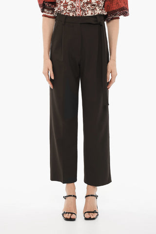 Single Pleated FLOATY Palazzo Pants with Belt