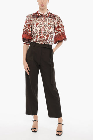 Single Pleated FLOATY Palazzo Pants with Belt