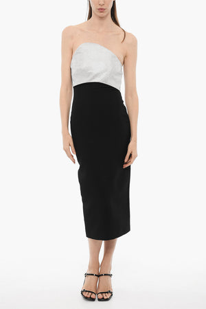 Sleeveless Wool-and-Silk Maxi Dress with Strass Detail