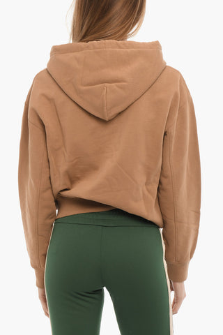 Hoodie aus gebürsteter Baumwolle mit aufgedrucktem Logo