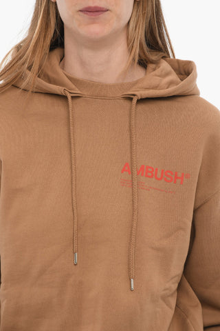 Hoodie aus gebürsteter Baumwolle mit aufgedrucktem Logo