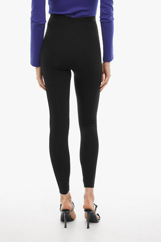 Solid Color Leggings with Logoed Elastic Band