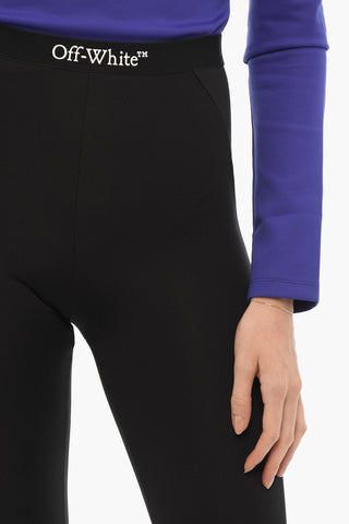 Solid Color Leggings with Logoed Elastic Band