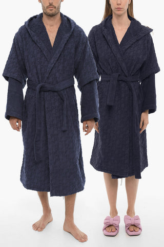 Bathrobe With All-Over Logo And Belt