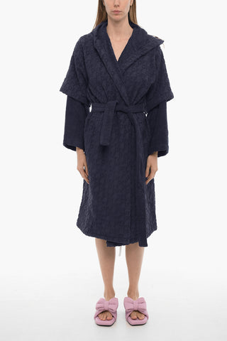Bathrobe With All-Over Logo And Belt