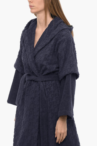 Bathrobe With All-Over Logo And Belt