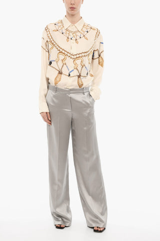 High-Waisted Virgin Wool Stretch Pants