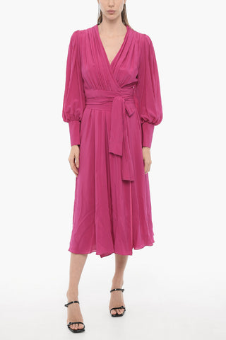 Silk Wrap Dress with Belt