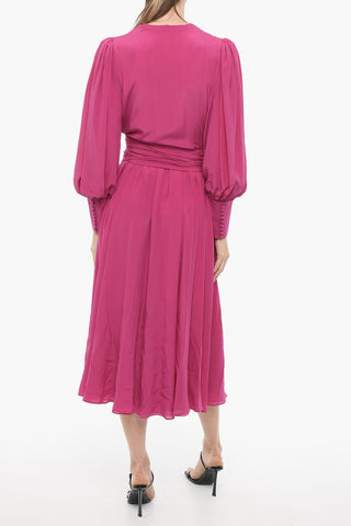 Silk Wrap Dress with Belt