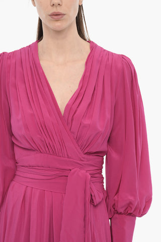 Silk Wrap Dress with Belt