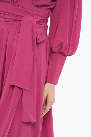 Silk Wrap Dress with Belt