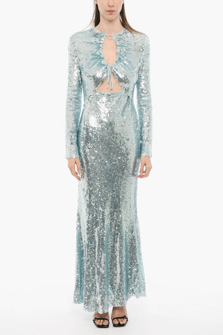 Long Sleeved Sequined Maxi Dress