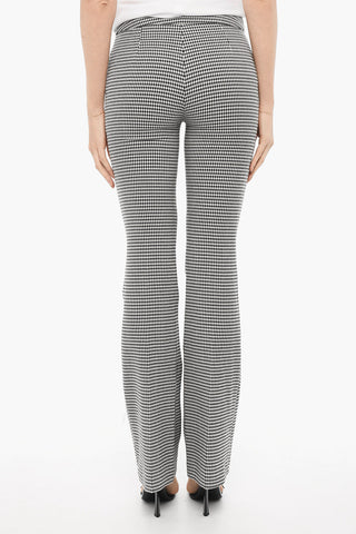 Bootcut-Hose mit Hahnentritt-Muster