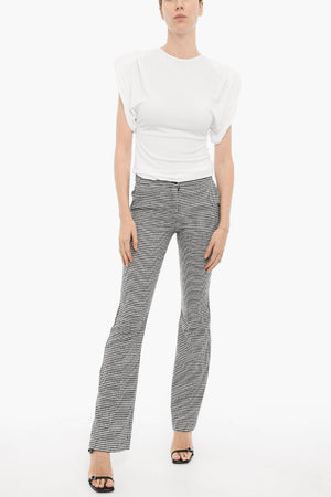 Bootcut-Hose mit Hahnentritt-Muster