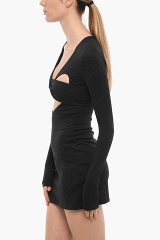 Mini Dress a Maniche Lunghe con Dettagli Cut-Out