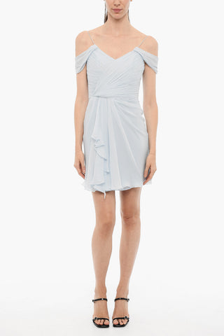 Draped Silk Mini Dress