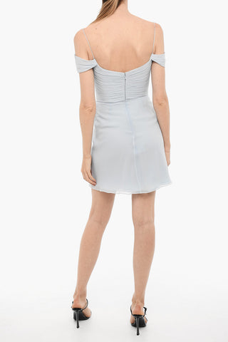 Draped Silk Mini Dress