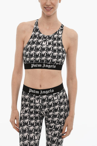 Stretch Fabric PALMS LOGO Active Crop Top