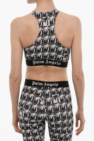 Stretch Fabric PALMS LOGO Active Crop Top
