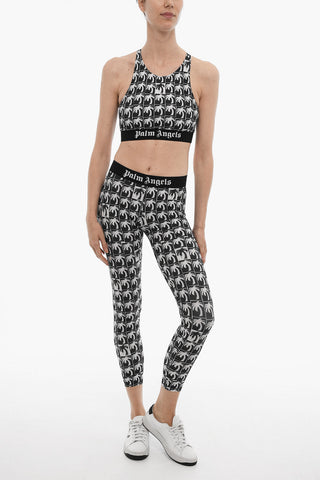 Stretch Fabric PALMS LOGO Active Crop Top