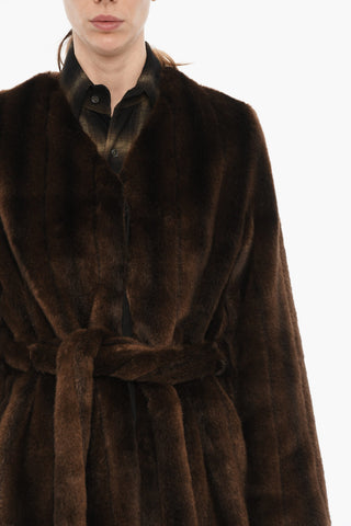 Faux Fur Coat With Hidden Closure