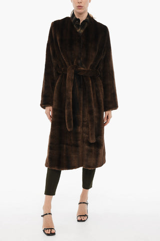 Faux Fur Coat With Hidden Closure