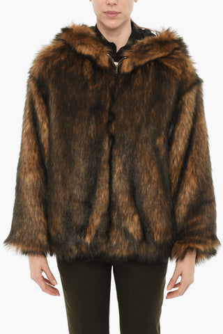 Faux Fur Jacket with Hood