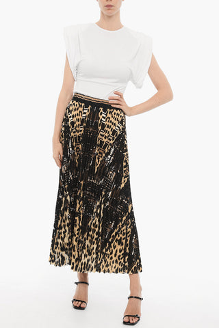 Maxi Gonna Plisse' a Fantasia Animalier
