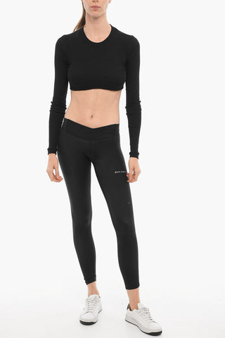Long Sleeved Ribbed Cropped T-Shirt