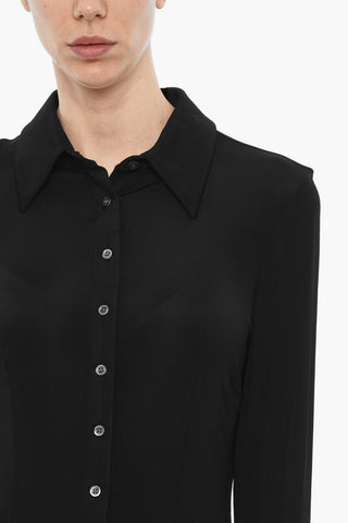Camicia in Tinta Unita con Bottoni Logati